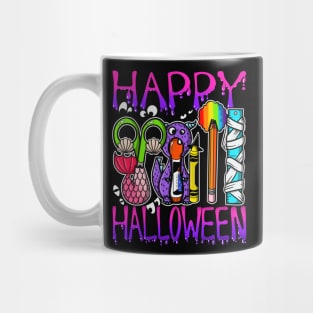 Happy Halloween Art Supplies with Costumes Mug